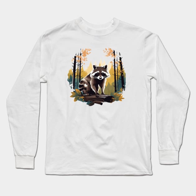 Raccoony Cuteness Long Sleeve T-Shirt by zooleisurelife